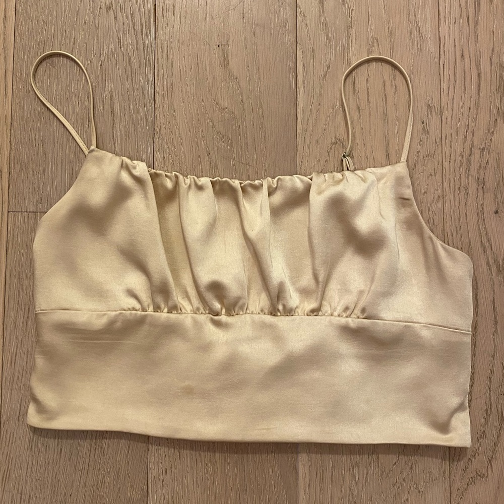 Gold Zara Satin Crop Top